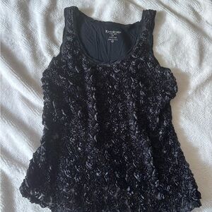 Bebe Black Rose Embellished Tank Top